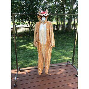 Xhilaration M/L Deer Onesie Pajama With Hood & Ears Woman Cosplay Rompers Sleepw